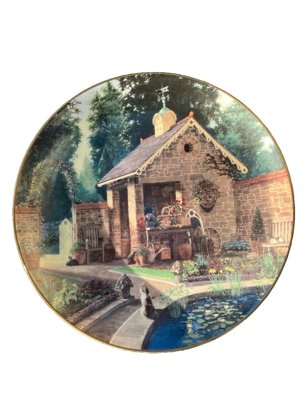 Bradford Exchange Kitty Cat 8" Plate “Summer Reflections”